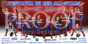 Print - Vestavia 8U Red All-Stars Softball Team