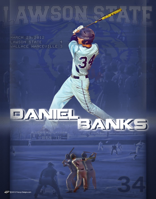 Custom Baseball Poster - Daniel Banks