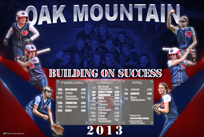 Custom Team Schedule Poster - Oak Mountain Eagles