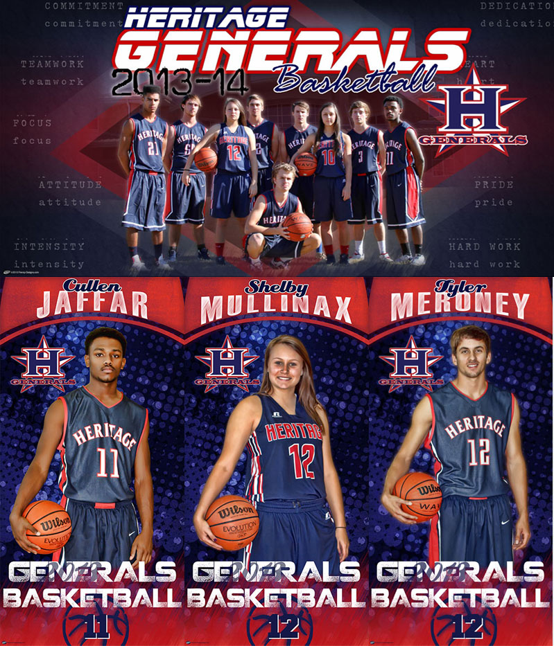 Senior Basketball Banners - Heritage Generals - Frenzy Designs
