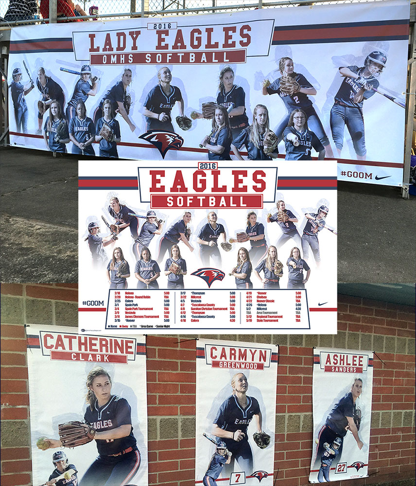 Custom Softball Banners - Oak Mountain Eagles